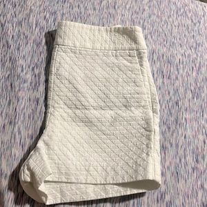 White summer shorts with a nice pattern and fabric